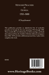 Methodist Preachers in Georgia, 1783-1900, A Supplement Methodist Preachers in Georgia, 1783-1900, A Supplement