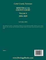 Carter County, Tennessee Minutes of County Court, 1826-1829, Volume 4 Carter County, Tennessee Minutes of County Court, 1826-1829, Volume 4