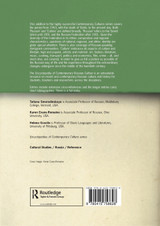 Encyclopedia of Contemporary Russian Culture Encyclopedia of Contemporary Russian Culture