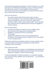 Zero-sum Economics Zero-sum Economics