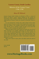 Laurens County, South Carolina, Minutes of the County Court, 1786-1789