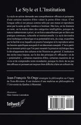 Le Style et l'Institution