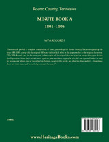 Roane County, Tennessee Minutes Book A, 1801-1805 Roane County, Tennessee Minutes Book A, 1801-1805