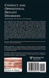 Conduct and Oppositional Defiant Disorders Conduct and Oppositional Defiant Disorders