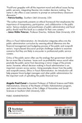 Ethics in Fiscal Administration