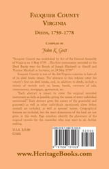 Fauquier County, Virginia Deeds, 1759-1778 Fauquier County, Virginia Deeds, 1759-1778