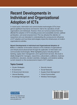 Recent Developments in Individual and Organizational Adoption of ICTs Recent Developments in Individual and Organizational Adoption of ICTs