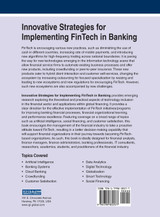 Innovative Strategies for Implementing FinTech in Banking Innovative Strategies for Implementing FinTech in Banking