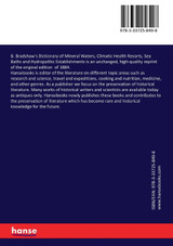 B. Bradshaw's Dictionary of Mineral Waters, Climatic Health Resorts, Sea Baths and Hydropathic Establishments B. Bradshaw's Dictionary of Mineral Waters, Climatic Health Resorts, Sea Baths and Hydropathic Establishments