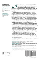 Reading, Writing, and Talking Gender in Literacy Learning