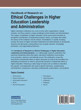 Handbook of Research on Ethical Challenges in Higher Education Leadership and Administration Handbook of Research on Ethical Challenges in Higher Education Leadership and Administration