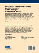 Innovation and Entrepreneurial Opportunities in Community Tourism Innovation and Entrepreneurial Opportunities in Community Tourism