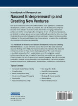 Handbook of Research on Nascent Entrepreneurship and Creating New Ventures Handbook of Research on Nascent Entrepreneurship and Creating New Ventures