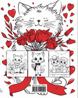 Saint Valentin - Chatalogue - Livre de coloriage Saint Valentin - Chatalogue - Livre de coloriage