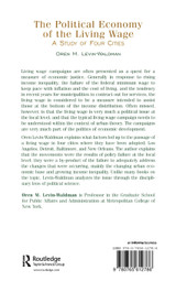 The Political Economy of the Living Wage The Political Economy of the Living Wage