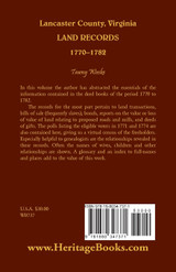 Lancaster County, Virginia Land Records, 1770-1782 Lancaster County, Virginia Land Records, 1770-1782