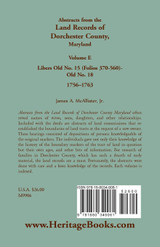 Abstracts from the Land Records of Dorchester County, Maryland, Volume E Abstracts from the Land Records of Dorchester County, Maryland, Volume E
