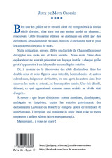 Jeux de Mots Croisés Jeux de Mots Croisés
