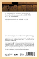 Les Subdélégués de l'intendance spécialement en Franche-Comté Les Subdélégués de l'intendance spécialement en Franche-Comté