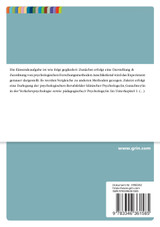 Psychologische Forschungsmethoden, psychologische Experimente und Berufsbilder. Einführung in die Psychologie Psychologische Forschungsmethoden, psychologische Experimente und Berufsbilder. Einführung in die Psychologie