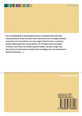 Produktbegriff als Marketinginstrument am Beispiel Mercedes Produktbegriff als Marketinginstrument am Beispiel Mercedes