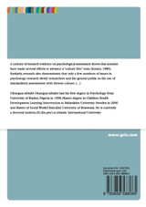 Test and Measurement. Bias and Cultural diversity in Psychological Assessment