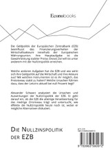 Die Nullzinspolitik der EZB. Ursachen und Auswirkungen der Niedrigzinsphase Die Nullzinspolitik der EZB. Ursachen und Auswirkungen der Niedrigzinsphase