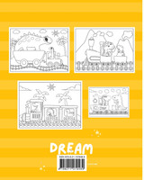 Trains and Dinosaurs Coloring Book For Kids