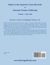Index to the Superior Court Records of Sonoma County, California, 1880-1889 Index to the Superior Court Records of Sonoma County, California, 1880-1889