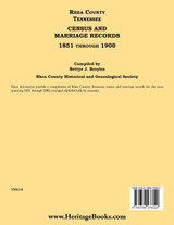 Rhea County, Tennessee Census and Marriage Records, 1851 Through 1900 Rhea County, Tennessee Census and Marriage Records, 1851 Through 1900