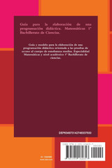 Guía para la elaboración de una programación didáctica. Matemáticas 1º Bachillerato de Ciencias. Guía para la elaboración de una programación didáctica. Matemáticas 1º Bachillerato de Ciencias.
