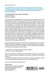 The Globalization of Clean Energy Technology
