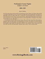 Northampton County, Virginia Liquor Licenses, 1860-1905