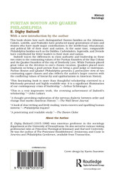 Puritan Boston and Quaker Philadelphia