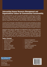 Intersecting Human Resource Management and Organizational Culture for Environmental Sustainability Intersecting Human Resource Management and Organizational Culture for Environmental Sustainability