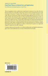 Fixed Point Theory in Ordered Sets and Applications