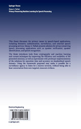 Privacy-Preserving Machine Learning for Speech Processing