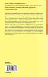 Recent Advances in Harmonic Analysis and Applications