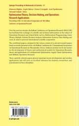 Optimization Theory, Decision Making, and Operations Research Applications