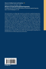 Advances in Social and Occupational Ergonomics Advances in Social and Occupational Ergonomics