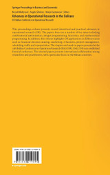 Advances in Operational Research in the Balkans