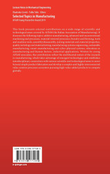 Selected Topics in Manufacturing