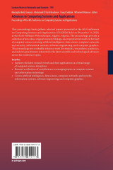 Advances in Computing Systems and Applications