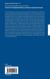 Frontiers of Fundamental Physics and Physics Education Research