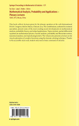 Mathematical Analysis, Probability and Applications - Plenary Lectures