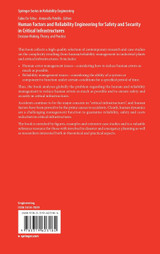 Human Factors and Reliability Engineering for Safety and Security in Critical Infrastructures