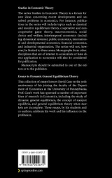 Essays in Dynamic General Equilibrium Theory