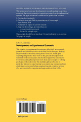 Developments on Experimental Economics