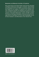 Metabolism and Molecular Activities of Cytokinins
