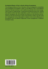 Ecological Effects of Fire in South African Ecosystems